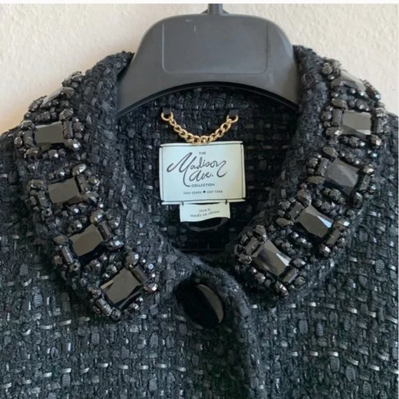 Kate Spade Madison Avenue Yazmen black beaded jacket blazer size 6 PLEASE READ - Picture 2 of 15